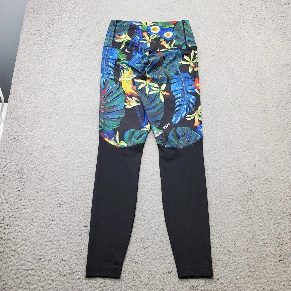 Nike Power 7/8 High-Rise Training Leggings Womens Small Multi Floral Gym Workout